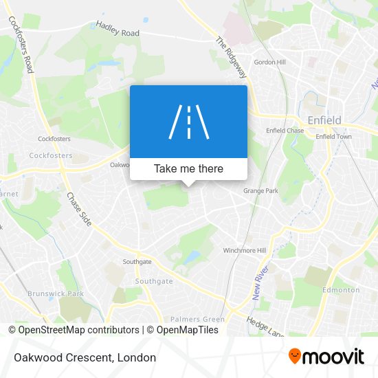 Oakwood Crescent map