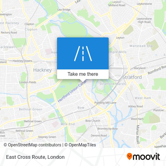 East Cross Route map