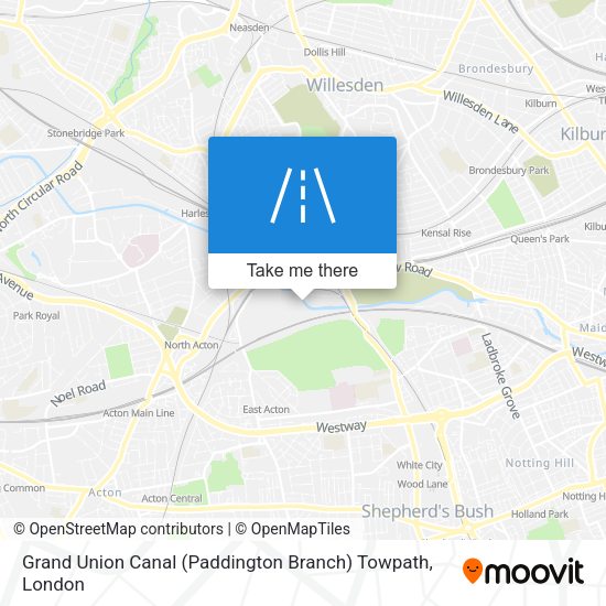Grand Union Canal (Paddington Branch) Towpath map