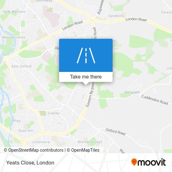 Yeats Close map
