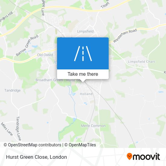 Hurst Green Close map