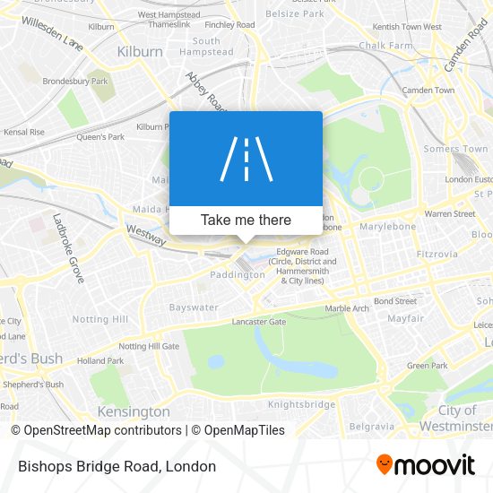 Bishops Bridge Road map