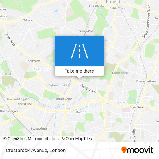 Crestbrook Avenue map