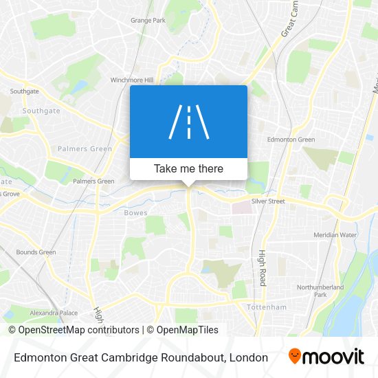 Edmonton Great Cambridge Roundabout map
