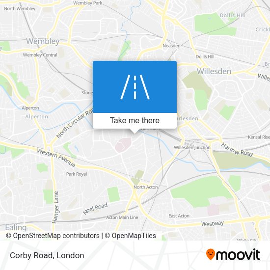 Corby Road map