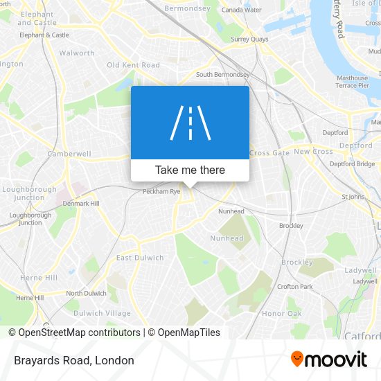 Brayards Road map