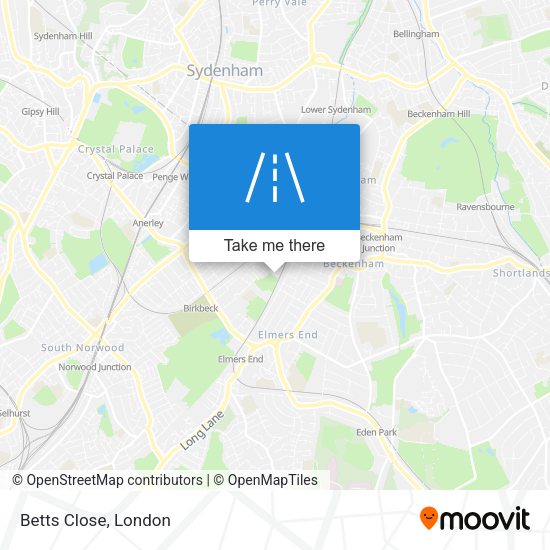 Betts Close map