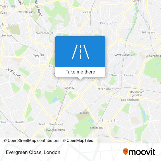 Evergreen Close map