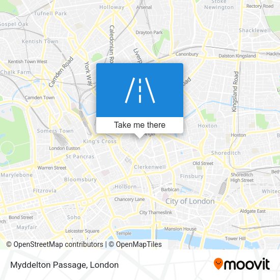Myddelton Passage map