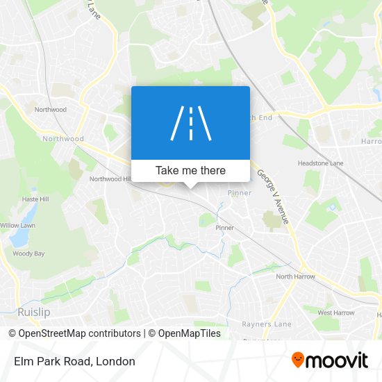 Elm Park Road map
