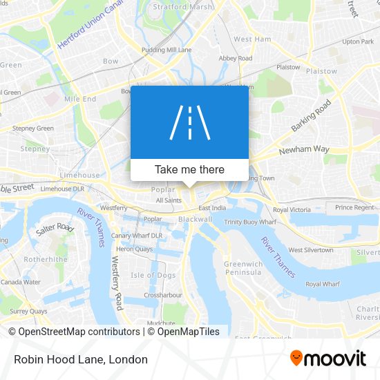 Robin Hood Lane map