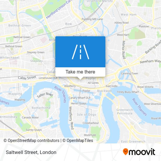Saltwell Street map