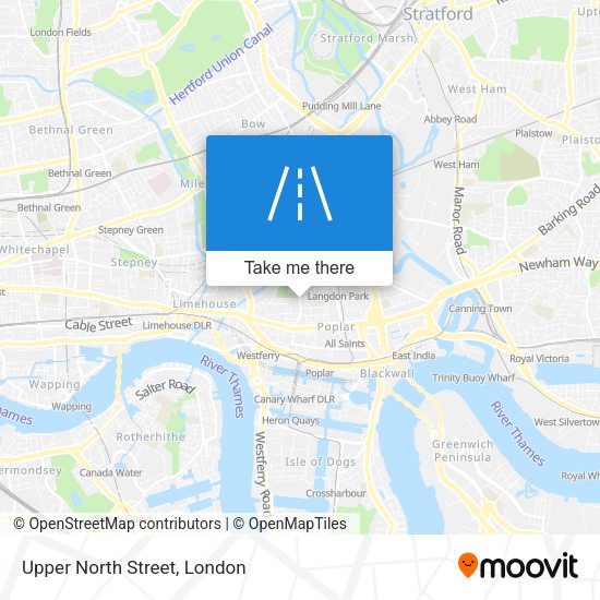 Upper North Street map