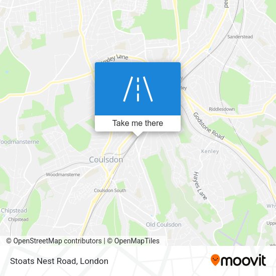 Stoats Nest Road map