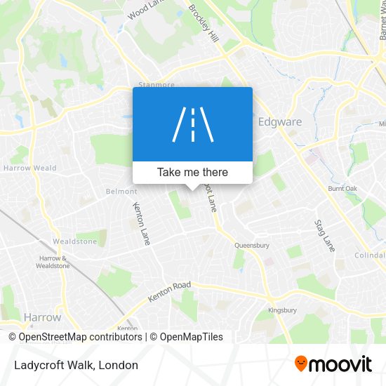 Ladycroft Walk map