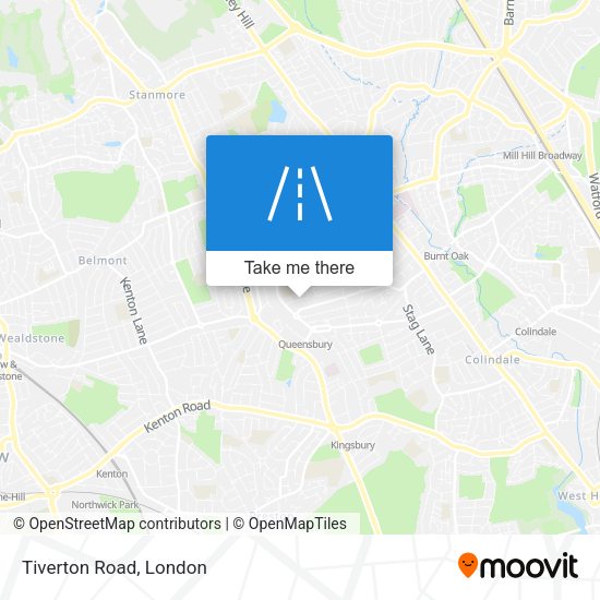 Tiverton Road map