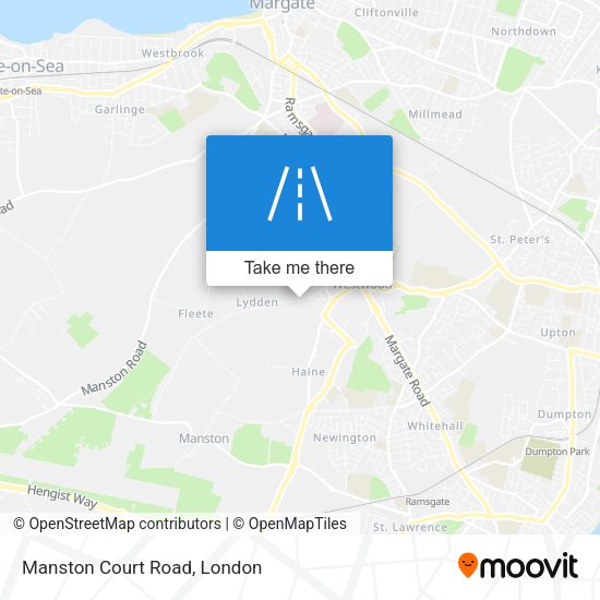 Manston Court Road map