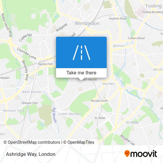 Ashridge Way map