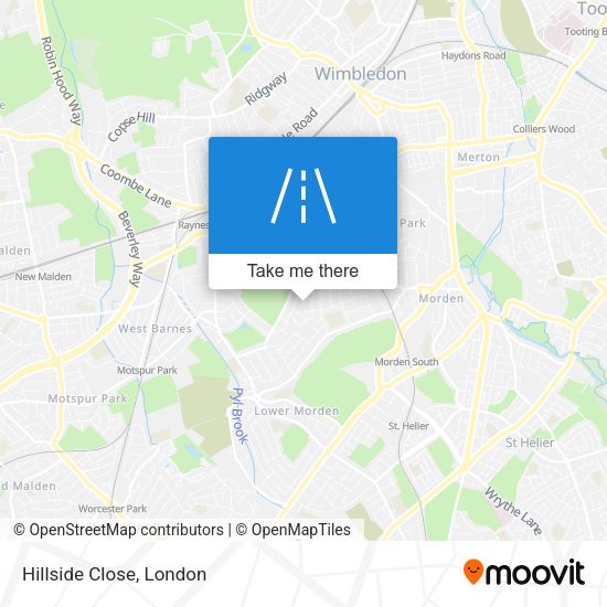 Hillside Close map