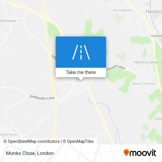 Monks Close map