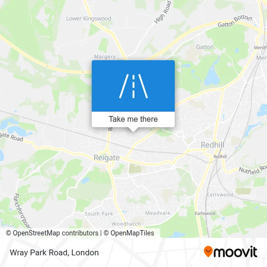 How to get to Wray Park Road, Reigate by train or bus?