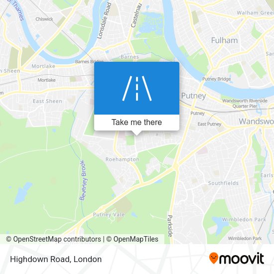 Highdown Road map