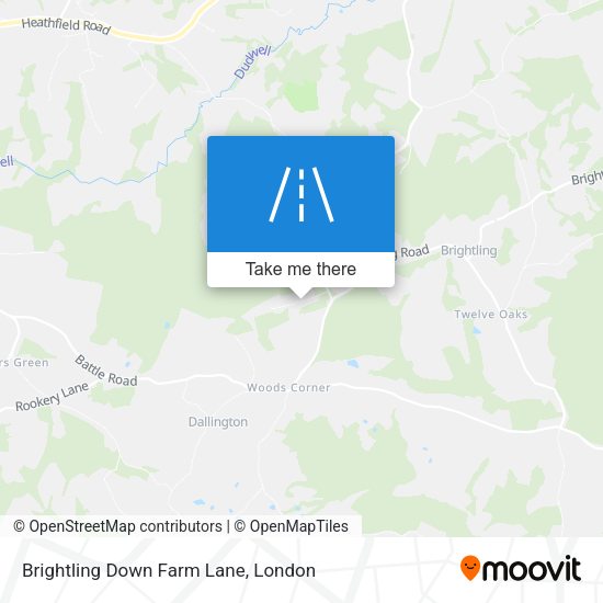 Brightling Down Farm Lane map