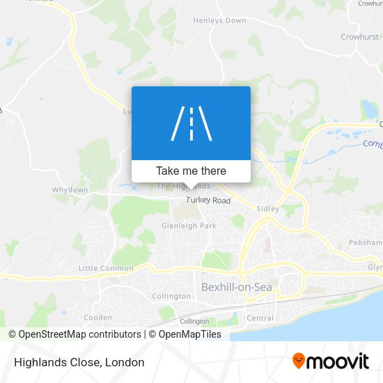 Highlands Close map
