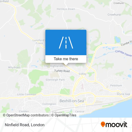Ninfield Road map