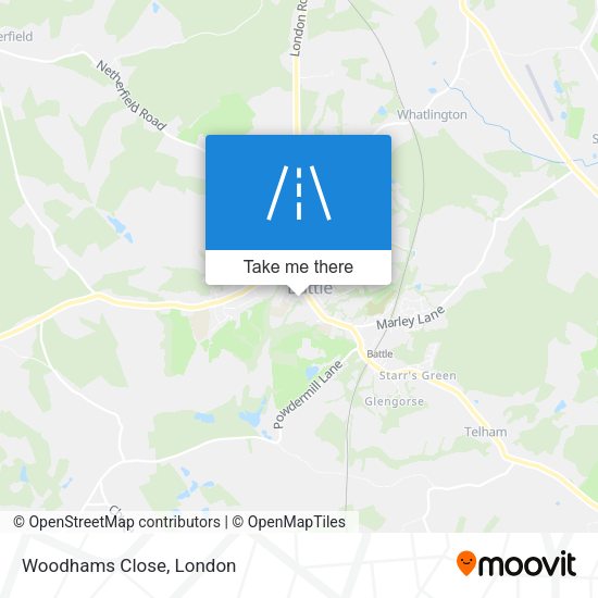 Woodhams Close map