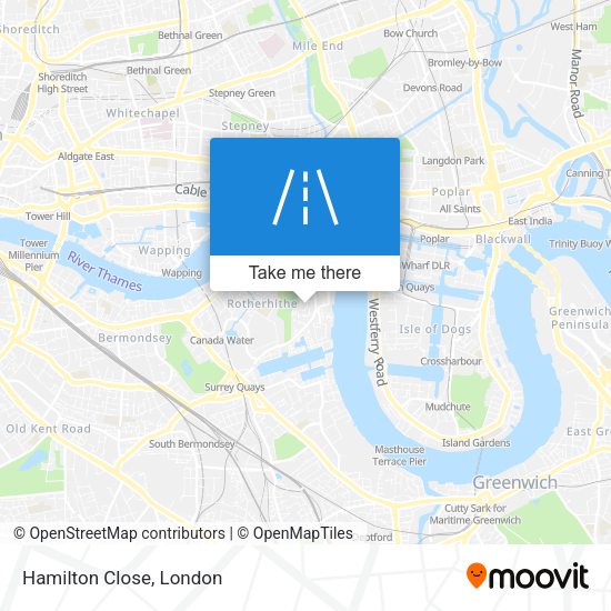Hamilton Close map