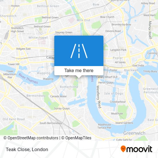 Teak Close map