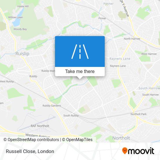 Russell Close map