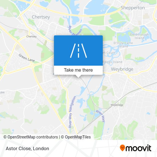 Astor Close map