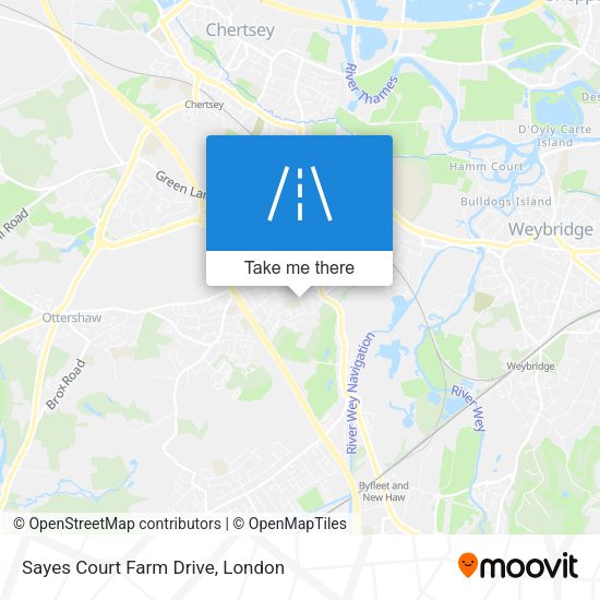 Sayes Court Farm Drive map