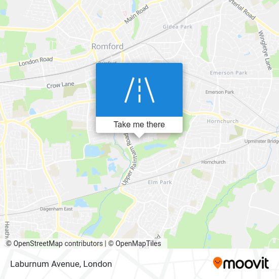 How to get to Laburnum Avenue in Rush Green by Bus, Train, Tube or DLR?