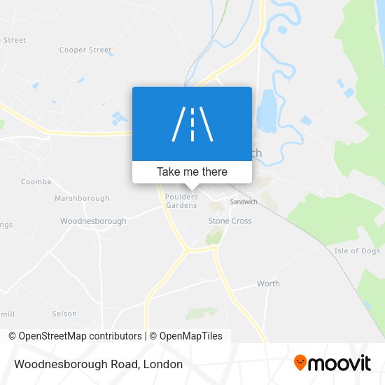 Woodnesborough Road map