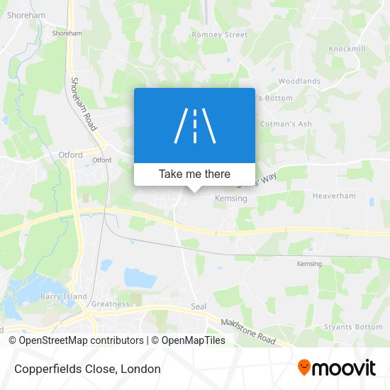 Copperfields Close map