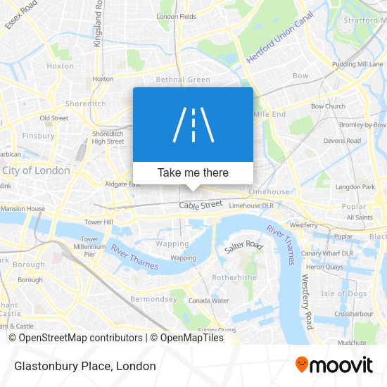 Glastonbury Place map