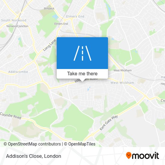 Addison's Close map