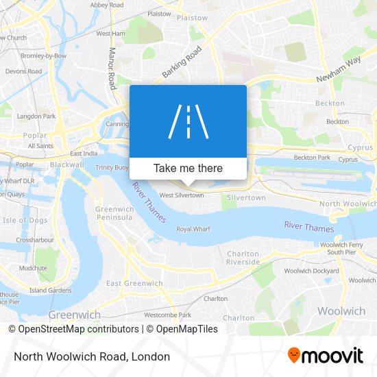 North Woolwich Road map