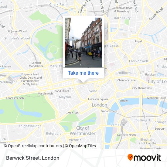 How to get to Berwick Street, Soho by bus, Tube or train?