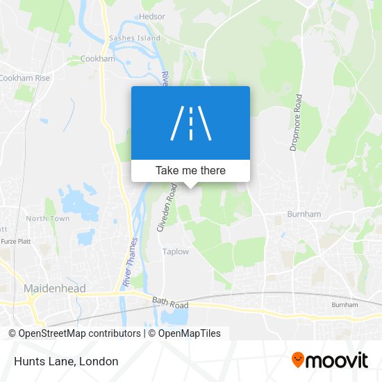 Hunts Lane map