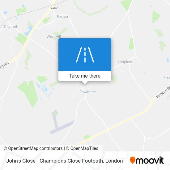John's Close - Champions Close Footpath map