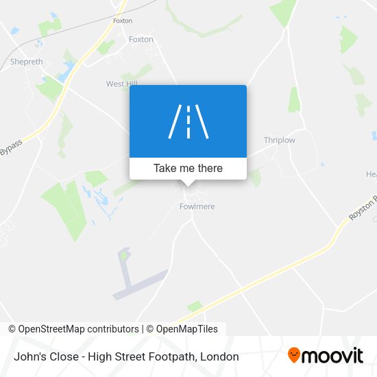 John's Close - High Street Footpath map