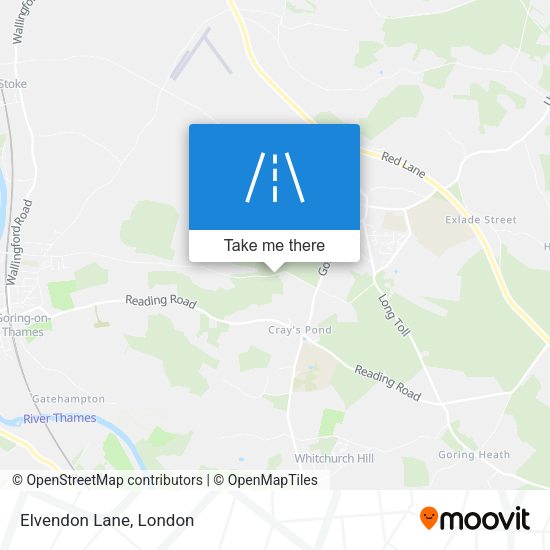 Elvendon Lane map