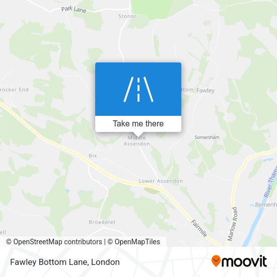 Fawley Bottom Lane map