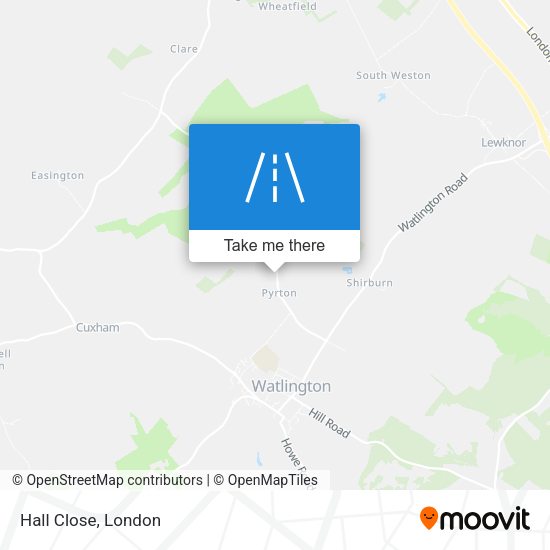 Hall Close map