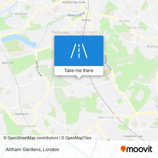 Altham Gardens map