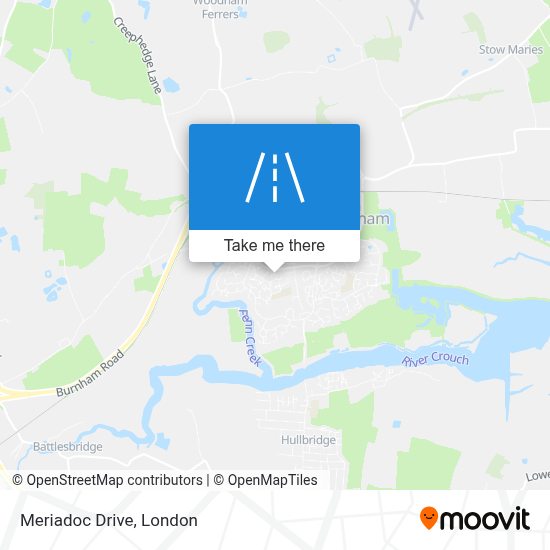 How to get to Meriadoc Drive in South Woodham Ferrers by Train, Bus or